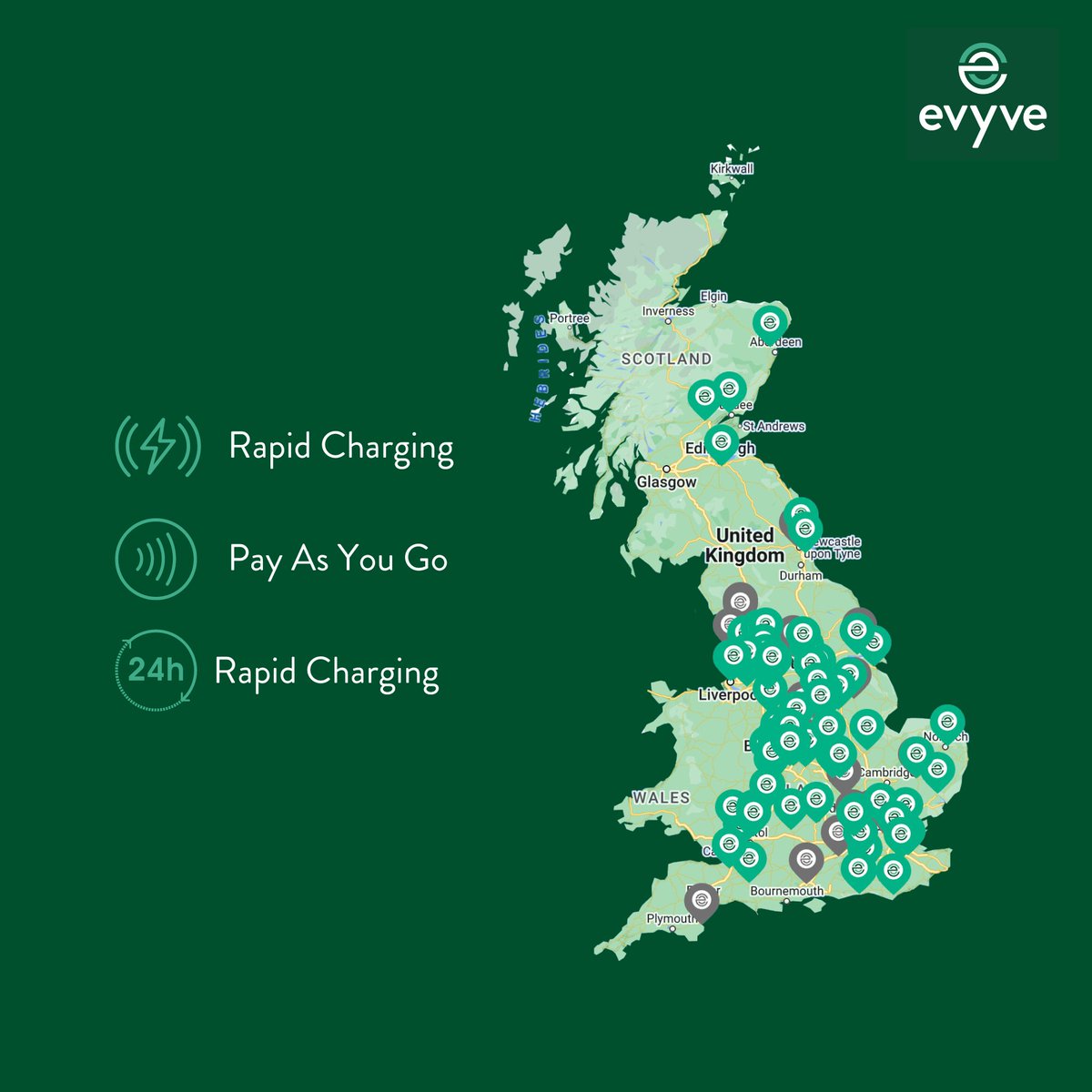 Wherever you're headed, our convenient charging solutions are here to power your journey ⚡

Find your nearest charge: evyve.co.uk/locations/

#Evyve #EVNetwork #EV #SustainableCharging #EVCharging #ElectricVehicle #ElectricCharging #EVChargers #Sustainability