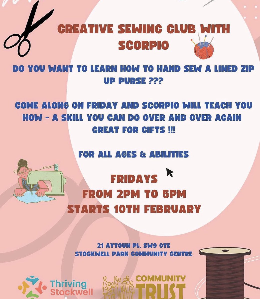 🌟 Reminder: Enjoy FREE wellbeing activities in Stockwell EVERY FRIDAY! Why not join any of the following activities, or all: •Spanish & Portuguese Coffee Morning •Delicious Community Lunch •Gentle Movement, Breath-work, & Yoga •Creative Sewing 💃 Check the flyers