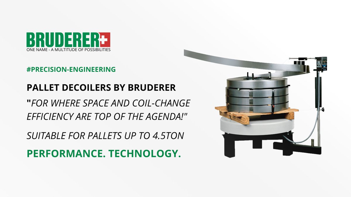 PALLET DECOILERS, THE SIMPLE AND EFFECTIVE METHOD FOR DECOILING STRIP MATERIAL -Available from our extensive range of coil handling equipment!

For more information, contact us at mail@bruderer.com

#Bruderer #Ukmanufacturing #Engineering #Decoilers #Pallet #Coil #Palletdecoilers
