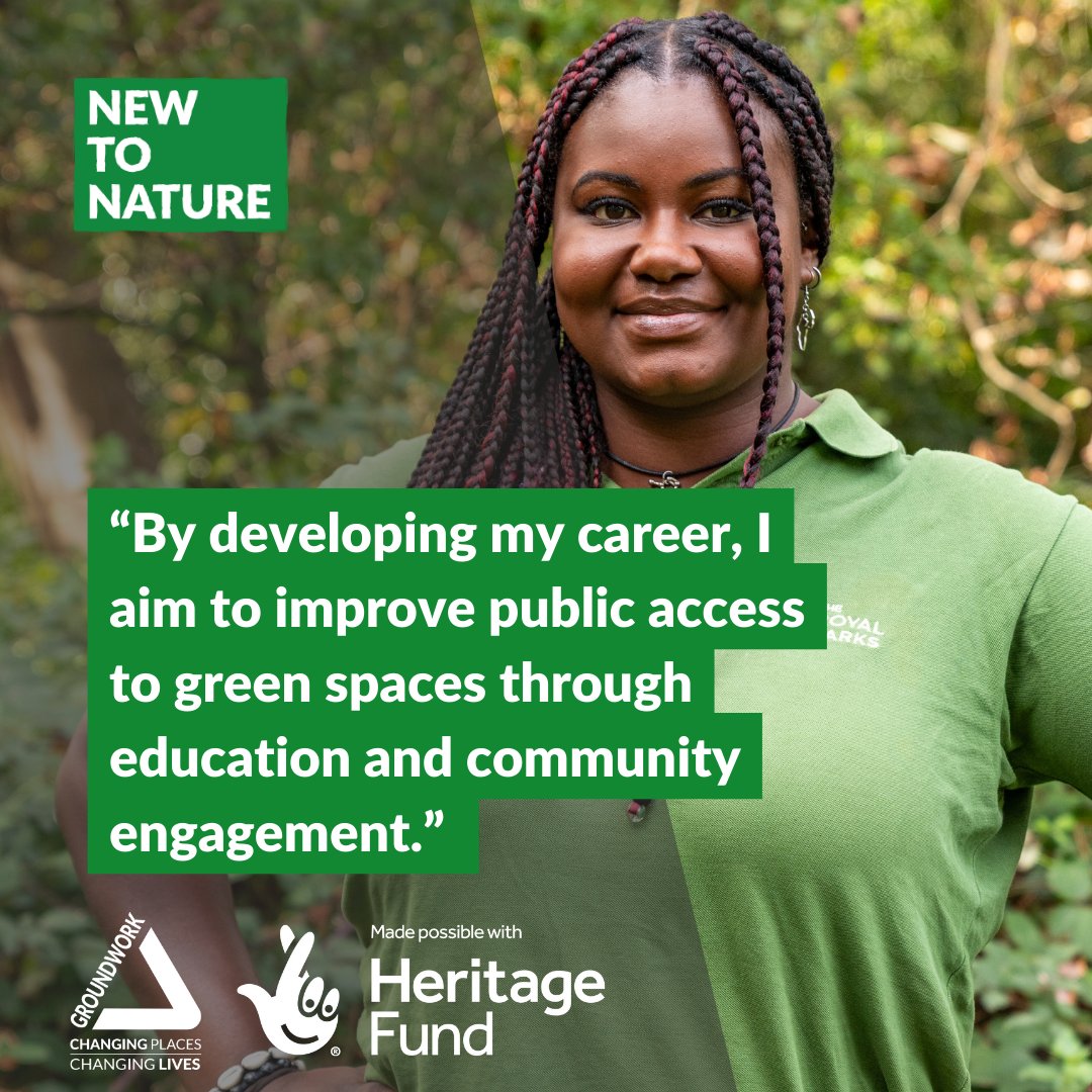 With her role at @theroyalparks, Ade is providing environmental education to schoolchildren in London as a Trainee Learning Officer, with the goal of developing equal opportunities for young people. Find out more about #ForceOfNature: groundwork.org.uk/force-of-natur… @HeritageFundUK
