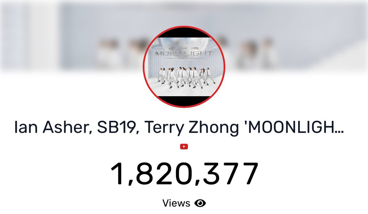 SB19 YouTube Updates 🔐 1,820,377 views Moonlight by Ian Asher, SB19 & Terry Zhong has now surpassed 1.8M views on YouTube. @SB19Official #SB19 #IanxSB19xTerry #MOONLIGHT