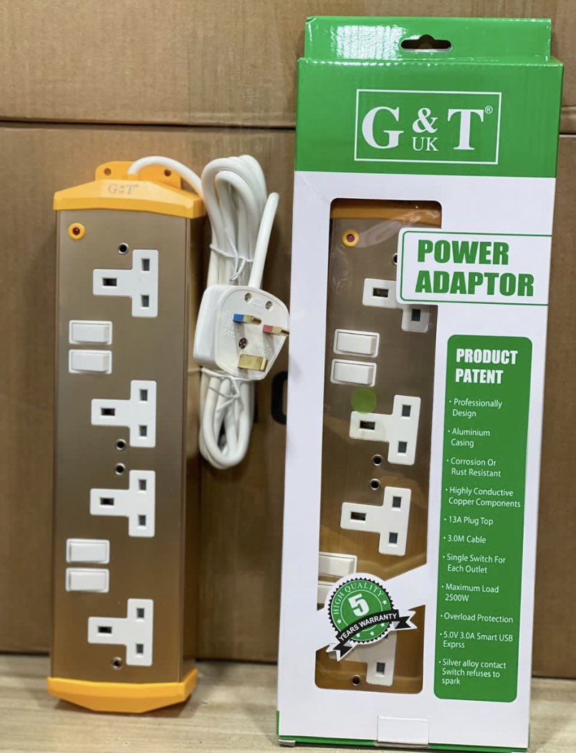 G&T UK Made Power Adaptor Extension 75,000ugx appliancesuganda.com 0753795776/0771326836