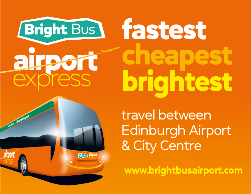 ✈️ Ready to Jet off? 🚌 Hop on the #AirportExpress for a faster, cheaper and brighter journey to @EDI_Airport 🧡 £4 single, £6.50 return, FREE with NEC or @YoungScot 🕒 Departing up to every 10 mins at peak times ℹ️ brightbusairport.com
