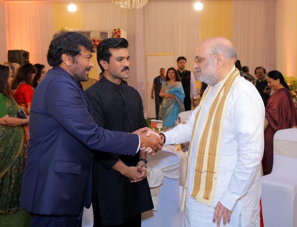 #PadmaVibhushan #Chiranjeevi and his family at the Padma Awards 2024 ceremony. #RamCharan #UpasanaKonidela #PadmaAwards2024