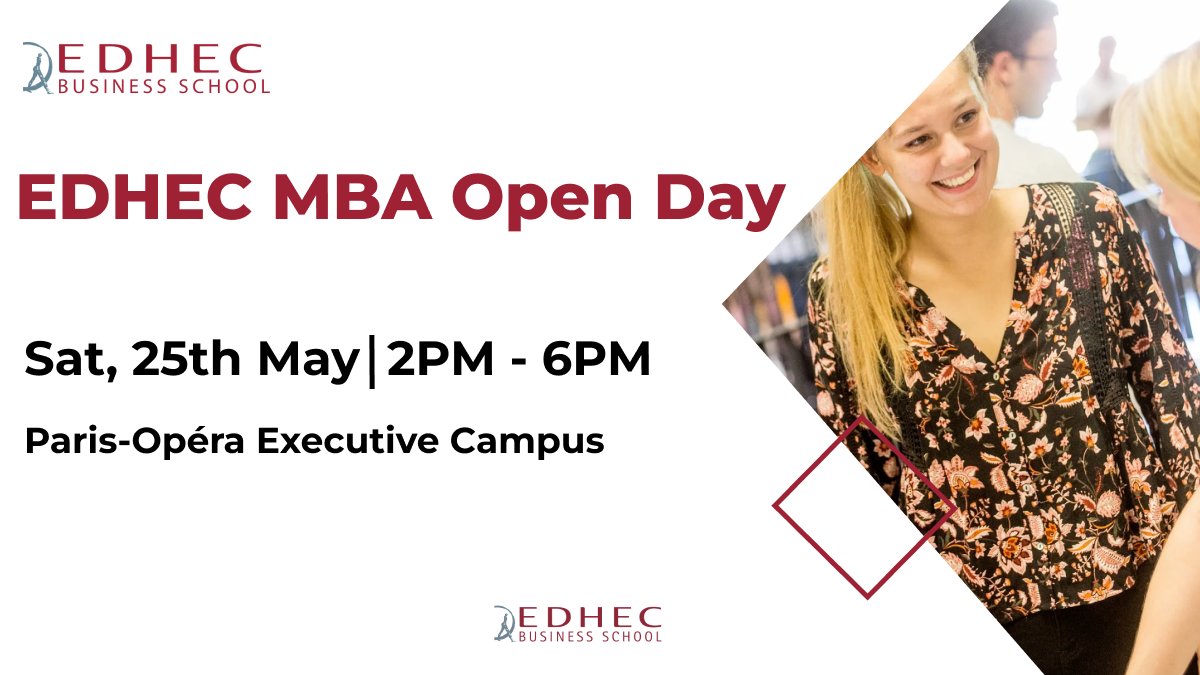 🎓 Attend our #EDHEC MBA Open Day to learn how we can drive your professional transformation together. Register now: ow.ly/6AL450RxivY #EDHEC #MBA #OpenDays