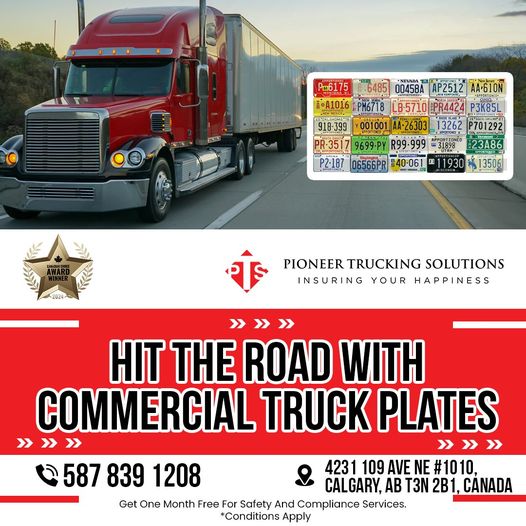 PioneerTrucksol's tweet image. Our Commercial Truck Plates service ensures your vehicles are legally registered and road-ready. 
☎ 587 839 1208
🌐 pioneertruckingsolutions.com
#PioneerTruckingSolutions #StatePermits #TruckPlates #CommercialTruckServices #RoadReadyTrucks #TruckingLicense #PlatePerfection 🚛