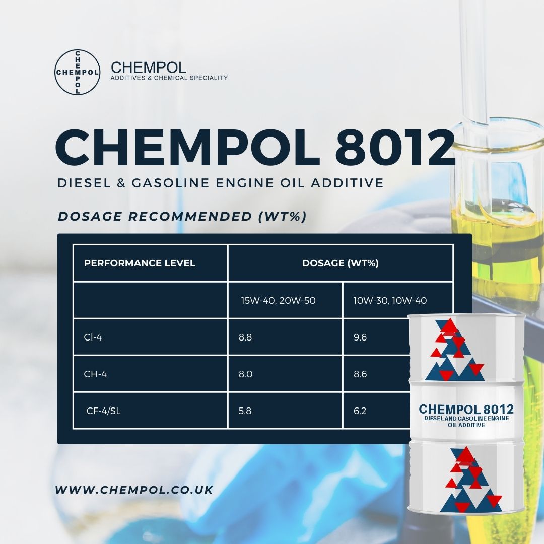 chempoluk's tweet photo. Chempol 8012, Diesel And Gasoline Engine Oil Booster

Need a high-performance engine oil additive? Are you trying to formulate top-tier diesel and gasoline engine oils? Check out Chempol 8012 – it's the perfect blend for power and protection. #Chempol8012 https://t.co/0T6LMEufrV