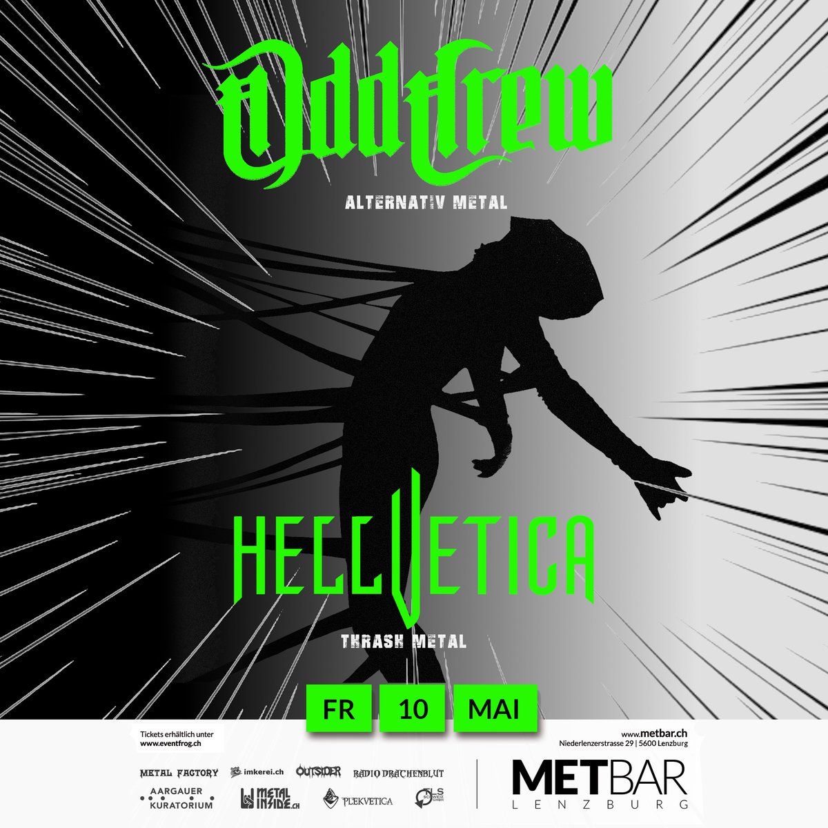 MetalFactoryCH's tweet photo. Heute Abend geht man für Thrash und HArcore in die Met-Bar Lenzburg zu Odd Crew und Hellvetica! #oddcrewofficial #officialhellvetica #thrashmetal #hardcore #metbar #lenzburg https://t.co/w9jk2NdCmF