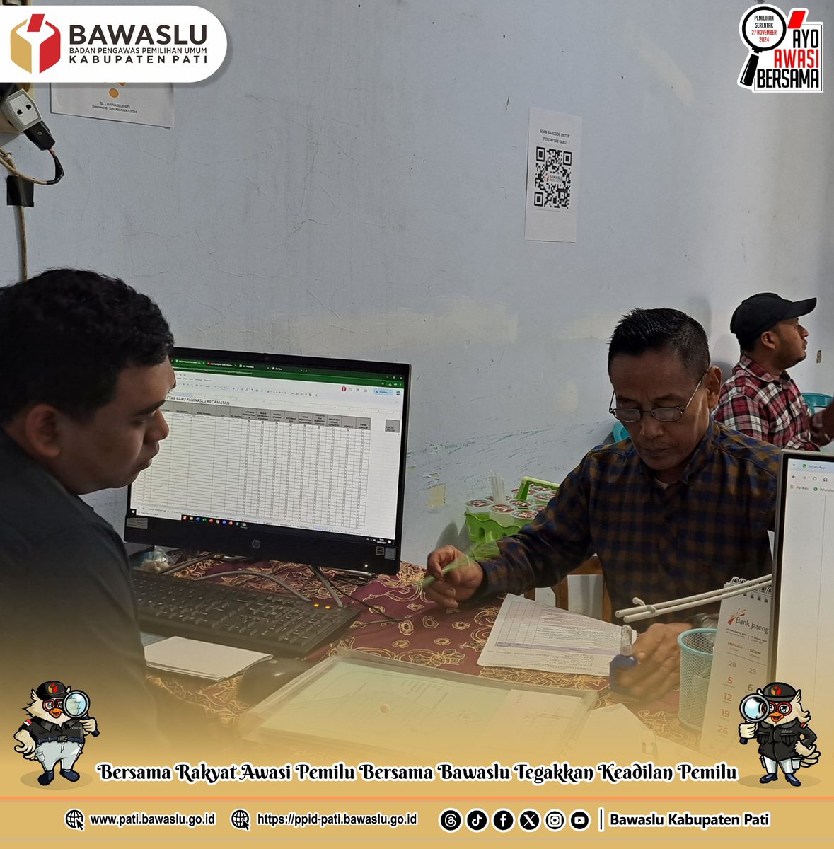 #sahabatbawaslu Bawaslu Kabupaten Pati berikut merupakan Dokumentasi Dokumentasi Penerimaan Berkas Pendaftaran Calon Anggota Panwaslu Kecamatan pada Pemilihan Tahun 2024, pada 5 s.d 7 Mei 2024.

--
#bawasluri
#bawaslujateng
#bawaslu_pati
#panwascam
#bawaslumengawasi