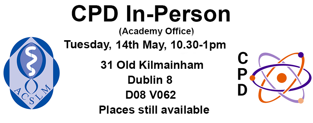 ACSLM CPD Officer: Leo Mulvany (@acslm_cpd) on Twitter photo Don't miss it, a few places left: In-Person CPD Training on Tuesday, 14th May at the Academy office, 10.30-1pm. Registration & details: bit.ly/3Te0RxC
#medicalscientists <a href="/MedLabAssoc/">MLSA</a> <a href="/ACBI1/">ACBI</a> <a href="/TUDub_Biology/">School of Biological, Health & Sports Sciences</a> <a href="/ATU_GalwayCity/">ATU Galway City</a> <a href="/BioSci_MTU/">Biological Sciences - MTU</a> <a href="/UCCBiomedSoc/">UCC BiomedSoc</a> Don't miss it, a few places left: In-Person CPD Training on Tuesday, 14th May at the Academy office, 10.30-1pm. Registration & details: bit.ly/3Te0RxC
#medicalscientists <a href="/MedLabAssoc/">MLSA</a> <a href="/ACBI1/">ACBI</a> <a href="/TUDub_Biology/">School of Biological, Health & Sports Sciences</a> <a href="/ATU_GalwayCity/">ATU Galway City</a> <a href="/BioSci_MTU/">Biological Sciences - MTU</a> <a href="/UCCBiomedSoc/">UCC BiomedSoc</a>