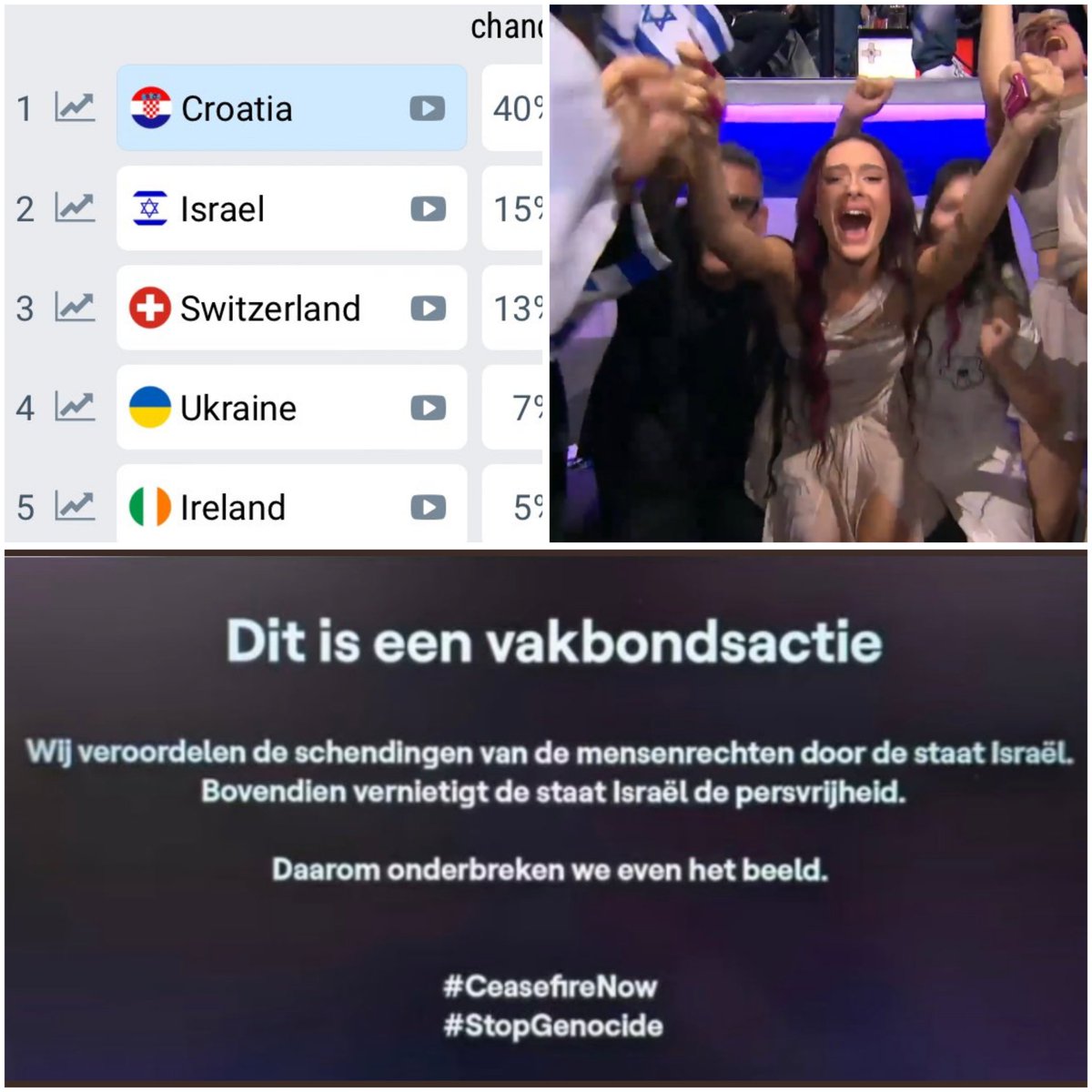 Belgium started their Eurovision broadcast yesterday with a message of condemnation against the State of Israel, accusations of genocide and violation of human rights. At the end of the broadcast, they already found out that they were eliminated from the competition and Israel