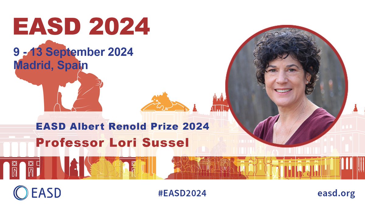 🏆Please join us in congratulating Prof Lori Sussel (@sussellab) on receiving the 18th Albert Renold Prize, awarded for her outstanding contributions to better understand the function of the pancreas.👏 Prize will be awarded during #EASD2024 in Madrid. #diabetes @CUAnschutz