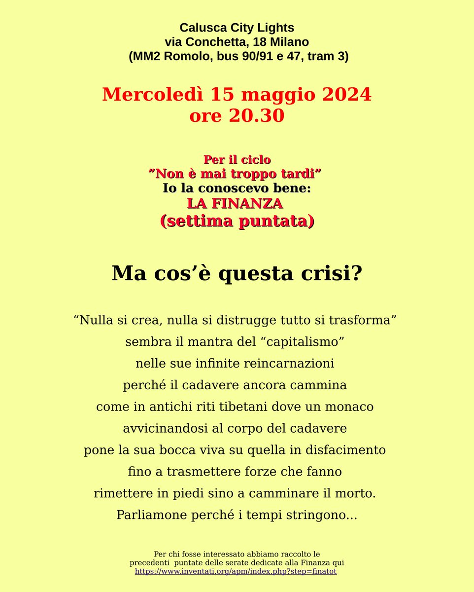 Mercoledì 15 maggio 2024
ore 20.30
Ma cos’è questa crisi?
 
inventati.org/apm/index.php?…