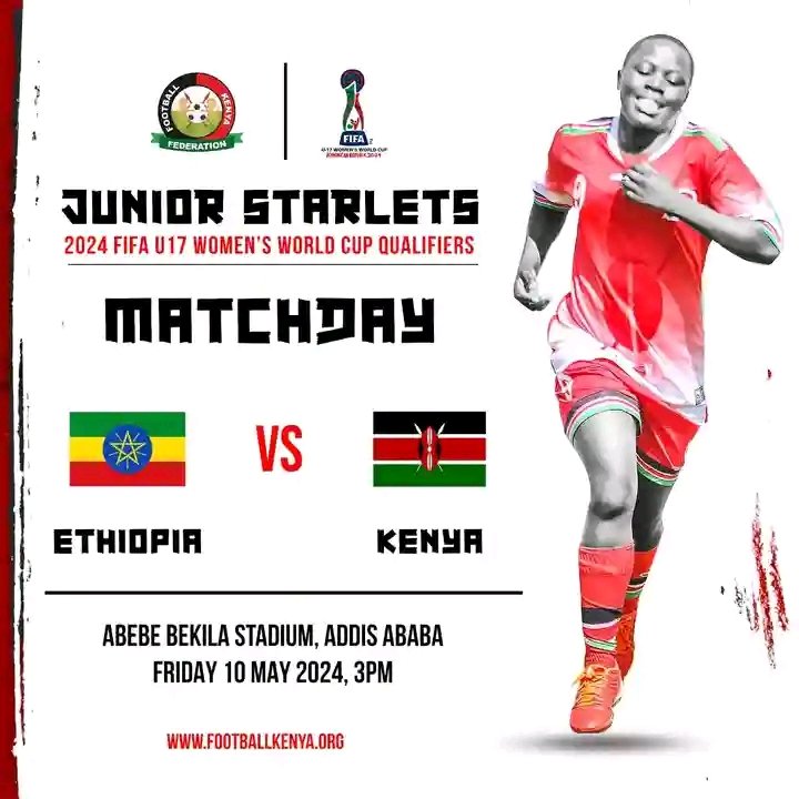 FIFA U17 Women's World Cup Qualifiers
Ethiopia Vs Kenya 
🏟️ Abebe Bekila Stadium
 Addis Ababa, Ethiopia 
⏰ 3:00PM
#JuniorStarlets
#FIFAU17WWCQ