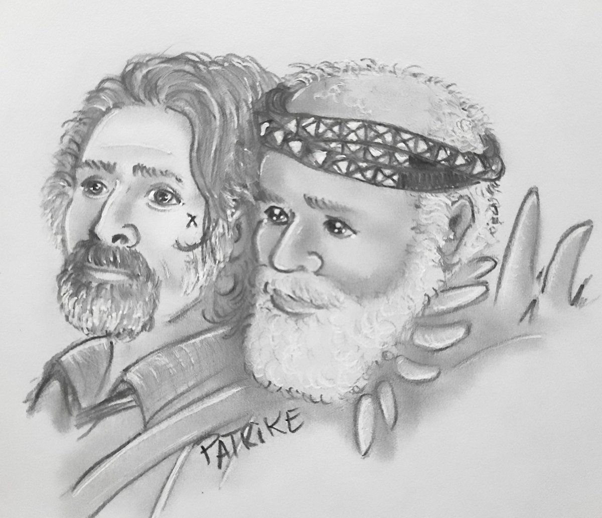 Patrike_cj's tweet image. #FangIzzyWeek is ending and I love to see them happy but I wanted to draw them like this because this scene moves me. Fang will always have a hug for you, Izzy. And Izzy will always have a love tug for your beard, Fang 🥹❤️‍🩹
#fangizzy #OFMDfanart