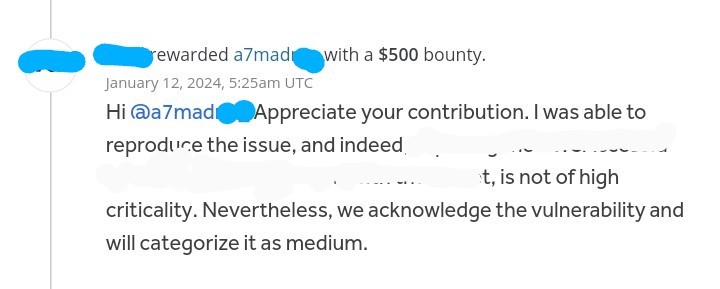 a7mad__n1's tweet image. Alhamdulah, I was awarded $500, on @Hacker0x01 For bypassing the waf (Bypassing the Method not allowed 405).

Write Up:
t.me/a7madn1

#bugbountytips #Hacked #cybersecuritytip