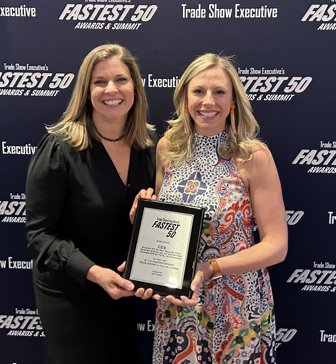 Tonight <a href="/CES/">CES</a> the world’s most powerful tech show was honored with 2 awards in Las Vegas at the <a href="/TradeShowExec/">Trade Show Executive</a> Fastest 50. None of this is possible without our dedicated staff. Congrats <a href="/CTATech/">Consumer Tech Association</a> team!