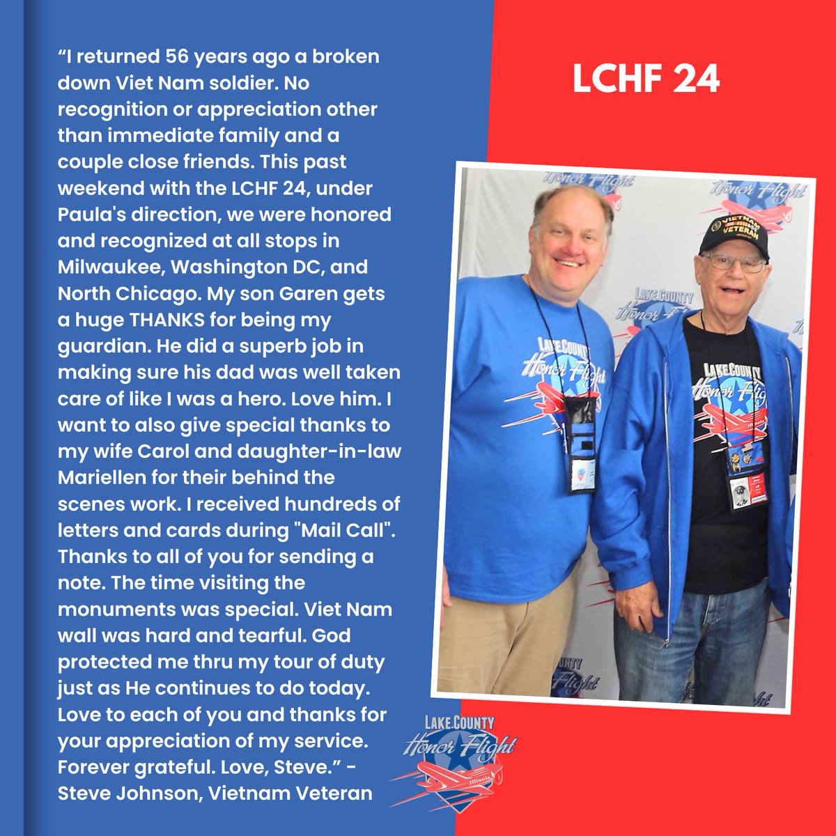 #lchf24 #honorflight #LakeCountyHonorFlight