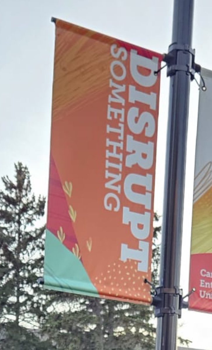 The irony of this banner as @UCalgary calls riot police on its own students #yyc