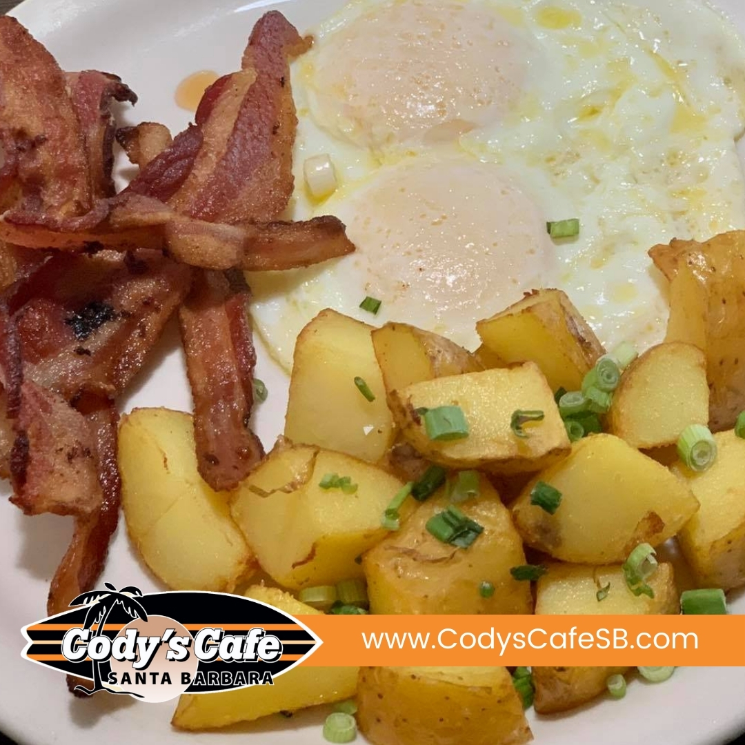 🥓 Wake up to crispy bacon, farm-fresh eggs, and golden cottage fries – the perfect breakfast trio.

📞805-683-5141  📍4898 Hollister Avenue, Santa Barbara

#iLoveCodys #CodysCafe #FamilyRestaurant #SantaBarbara #Goleta #SBFoodie #SBLocal #SBFood