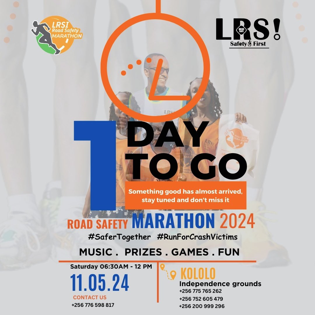 The day is tomorrow 🏃🏾‍♂️. Get your kit and run for a cause.
#SaferTogether #RunForCrashVictims