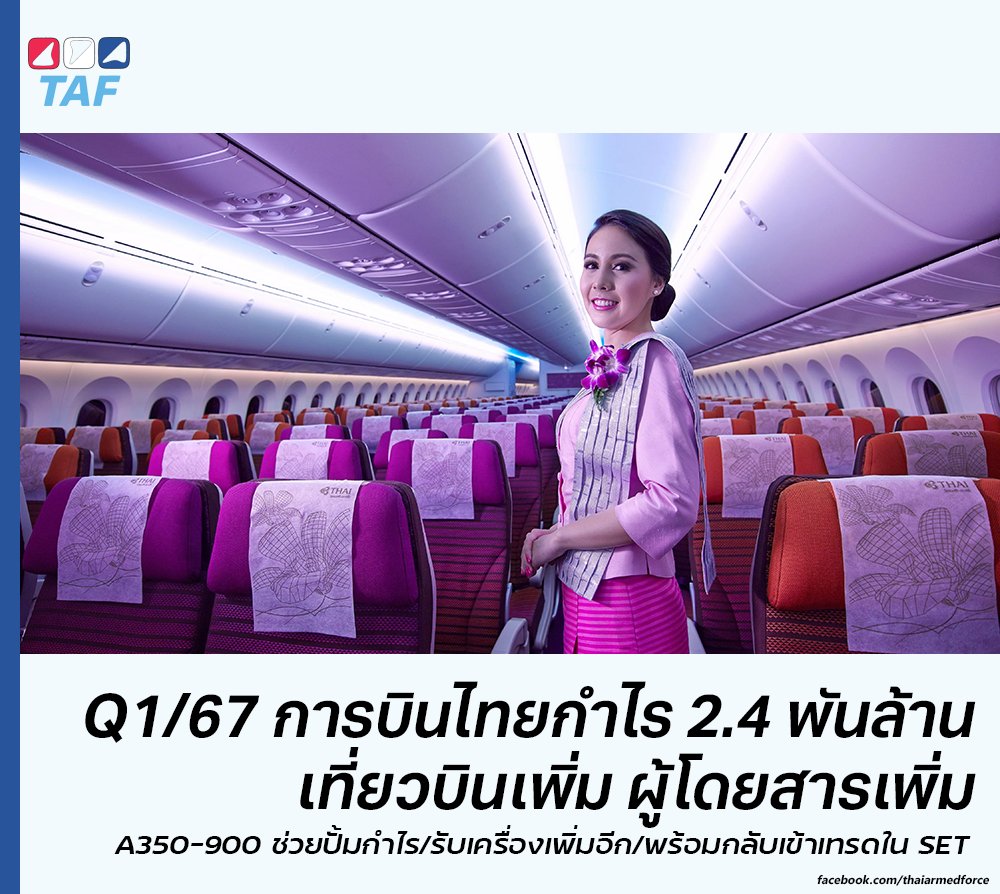 ปีนี้ @ThaiAirways ยังฟื้นตัวต่อเนื่องหลังจากที่เป็นหนึ่งในสายการบินที่ทำกำไรได้สูงที่สุดในโลกเมื่อปีที่แล้ว โดยสามเดือนแรกของปีนี้มีกำไร 2.4 พันล้านบาท ผู้โดยสรเพิ่มขึ้น เที่ยวบินเพิ่มขึ้น แนวโน้มการเติบโตเพิ่มขึ้น มั่นใจปรับโครงสร้างทุนเสร็จในปีนี้เพื่อให้ส่วนทุนเ)นบวก

โดย…