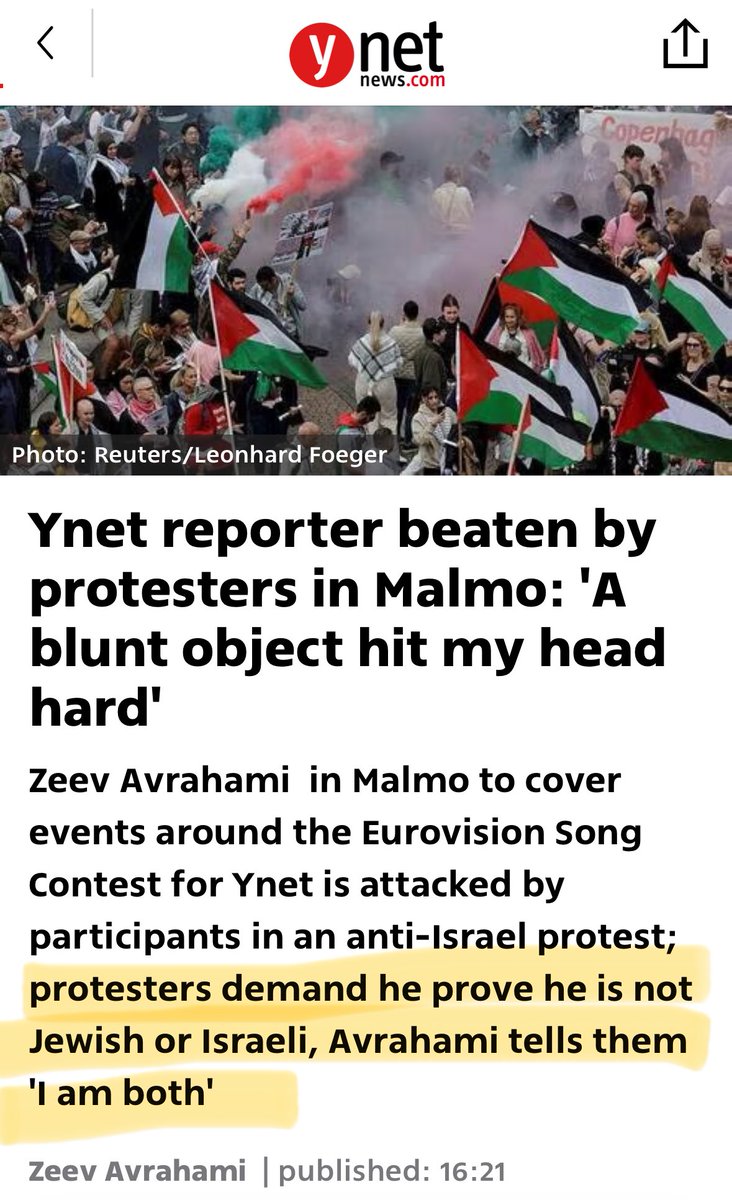 Palestinian protesters in Sweden demanded that a reporter prove he’s not Jewish or Israeli. The reporter bravely announced that’s he’s both. So they hit him over the head with a blunt object.