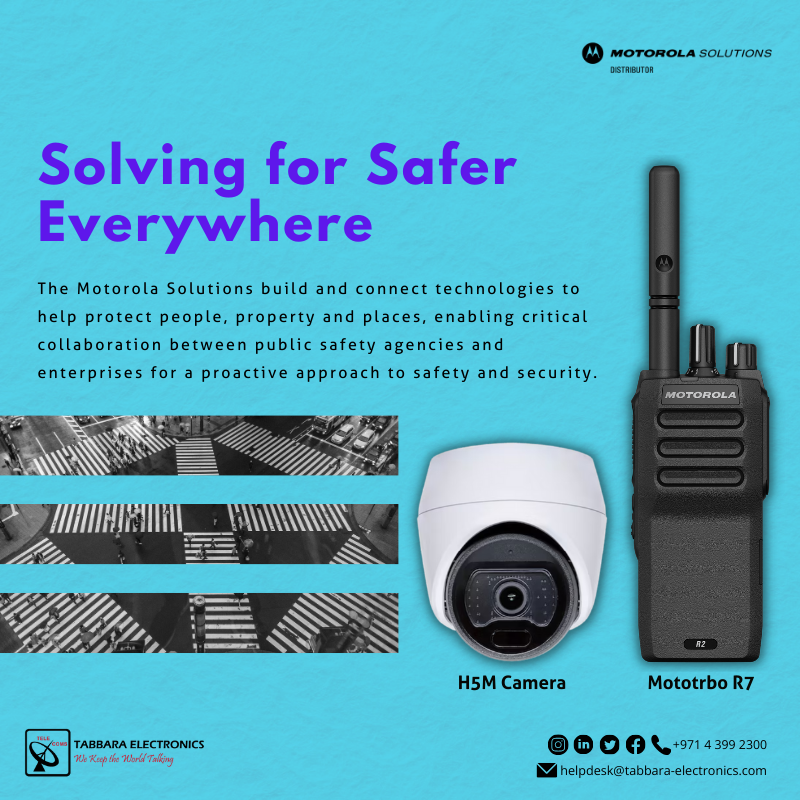Building a safer world, one solution at a time. At Motorola Solutions, we're committed to empowering public safety professionals with the technology they need to keep our communities safe.

#tabbaraelectronics #motorolasolutions #avigilon #uae #abudhabi #dubai 
#نتصدر_المشهد