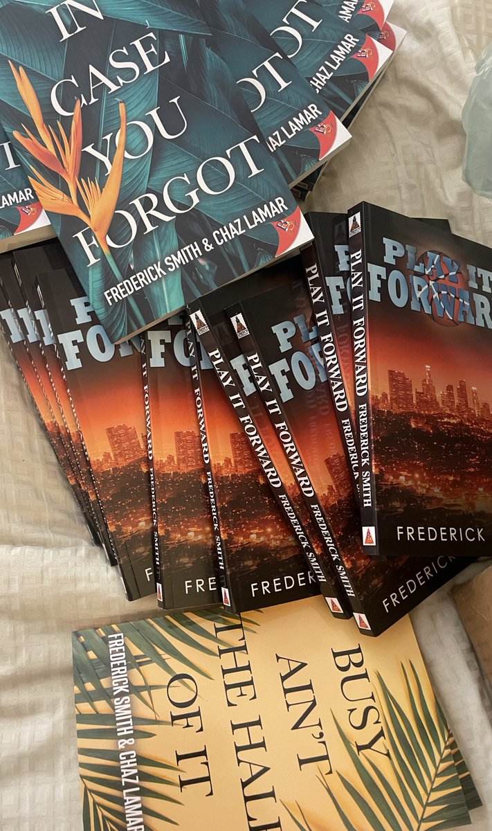 Not what I thought. It’s my backlist novels: Play It Forward, In Case You Forgot, and Busy Ain’t The Half Of It on @boldstrokebooks: boldstrokesbooks.com/authors/freder…

Forgot I’d ordered copies to take to sell at Pride Month events & conferences.  📚🌈🤷🏾‍♂️ #AuthorLife #LGBTQBooks #MMRomance