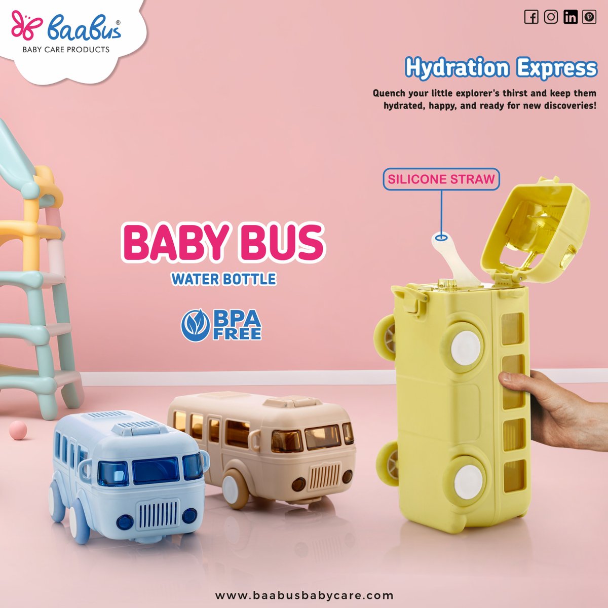𝐇𝐲𝐝𝐫𝐚𝐭𝐢𝐨𝐧 𝐄𝐱𝐩𝐫𝐞𝐬𝐬
Quench your little explorer's thirst and keep them hydrated, happy, and ready for new discoveries!

𝐁𝐚𝐚𝐁𝐮𝐬
BABY CARE PRODUCTS

#BabyBus #WaterBottle #HydrationStation #KidsHydration #ToddlerLife #OnTheGo #ParentingEssentials #StayHydrated
