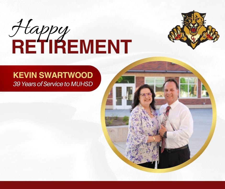 My Dad <a href="/KevinSwartwood1/">Kevin Swartwood</a> started working in the Merced Union High School District the year I was born! Congratulations to the 🐐 on a great run of service!