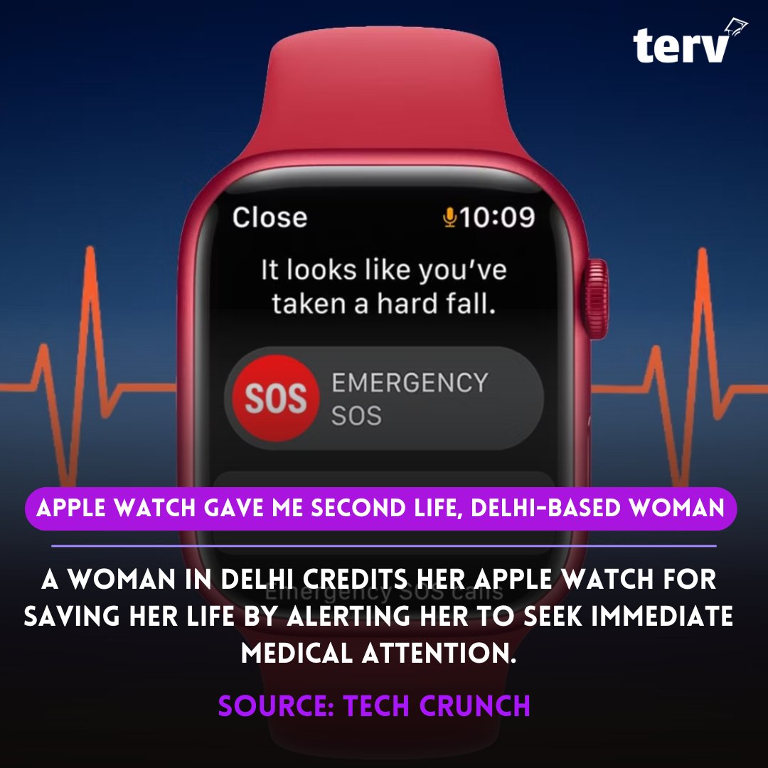 A Delhi woman's @Apple Watch became a heart health guru!  It detected a high heart rate, leading to an #AFib diagnosis.  Now she's thanking @tim_cook for the watch's helpful features.⌚

#AppleWatch #AFibAwareness #TechForGood  #AppleWatchHealth #AFibDetection #WearableTech