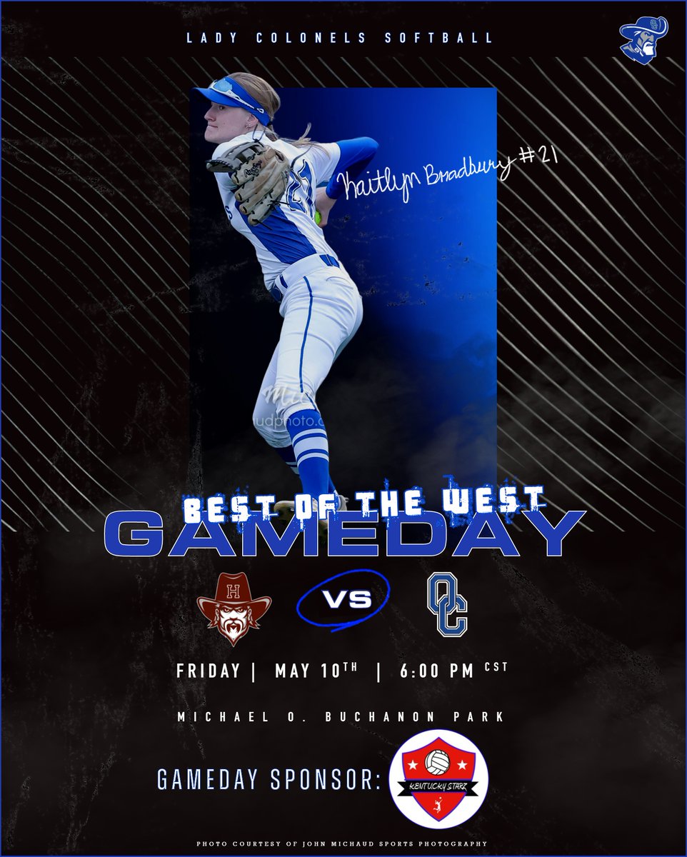 📢 It’s Game Day‼️
🚨BEST OF THE WEST🚨
⏰ 6:00p CST
🆚 Henderson County
📍 Michael O. Buchanon Park
📊 bit.ly/ochssbgc
🎟 Cash Gate
🤝 OCHS GameDay Sponsor: Kentucky Starz Volleyball
kentuckystarz.sportngin.com

@OCColonelNation 
#LadyColonelsSoftball
#WeAreOC