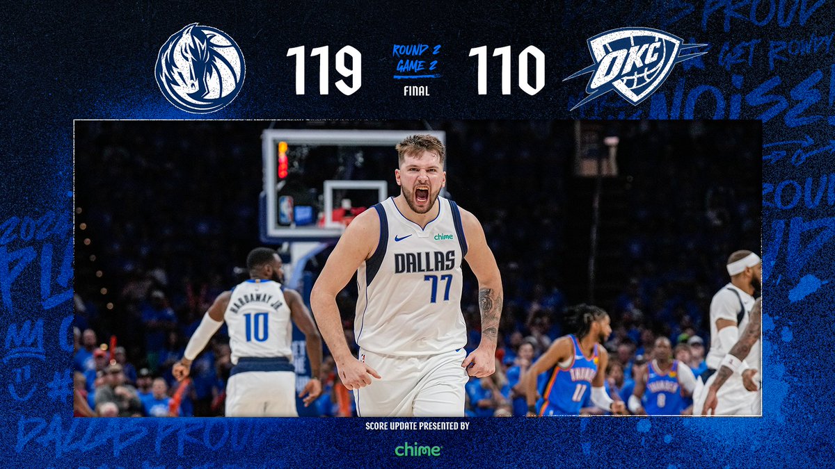 Tied it up. See you Saturday, MFFLs. MAVS WIN!!! @Chime // #OneForDallas #MFFL