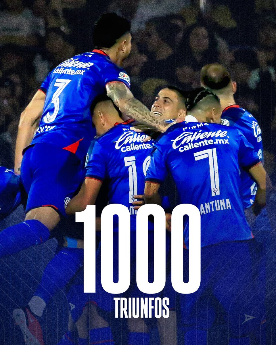 Con este triunfo llegamos a 1️⃣0️⃣0️⃣0️⃣ victorias en el futbol mexicano. 🇲🇽💙 #AzulDePorVida