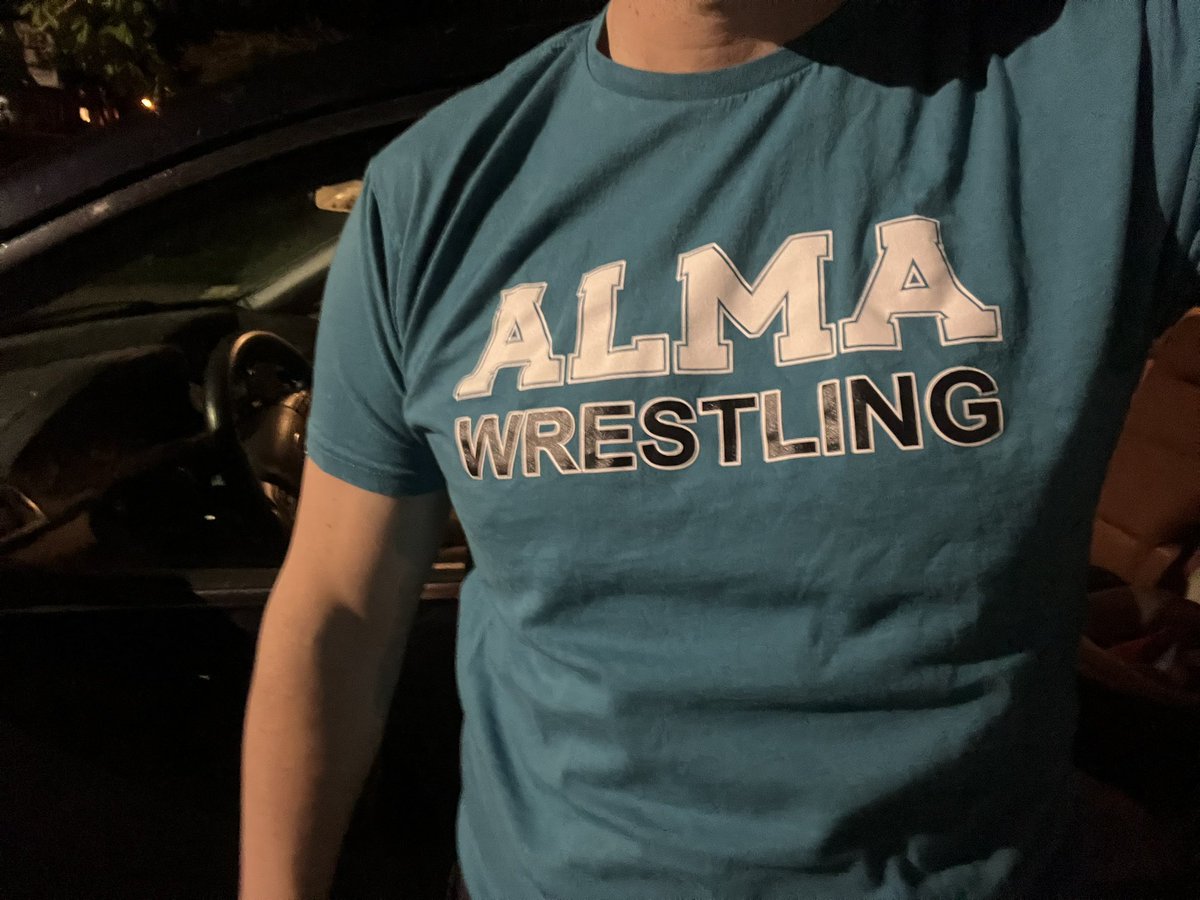 Late shift with @AlmaScotsWrestl. #WrestlingShirtADayinMay never sleeps.