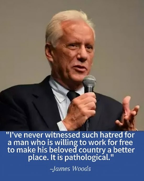 To James Woods point who sees direct correlation between their pathological hatred for Trump and Trump’s incorruptibility? Doesn’t Trump’s unshakable resolve to stand with “we the people” against their systemic corruption, treachery and treason make them lose their minds?