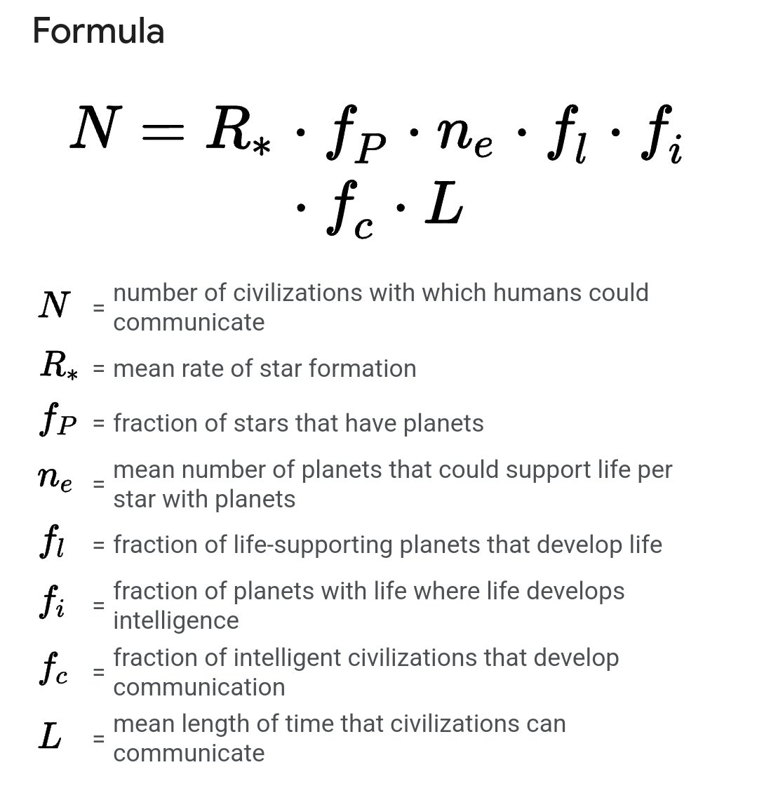@SETIInstitute @SethShostak @AstronomyMag Drake's Equation Still Rings Loud 
#aliens #ufo #seti #math #space