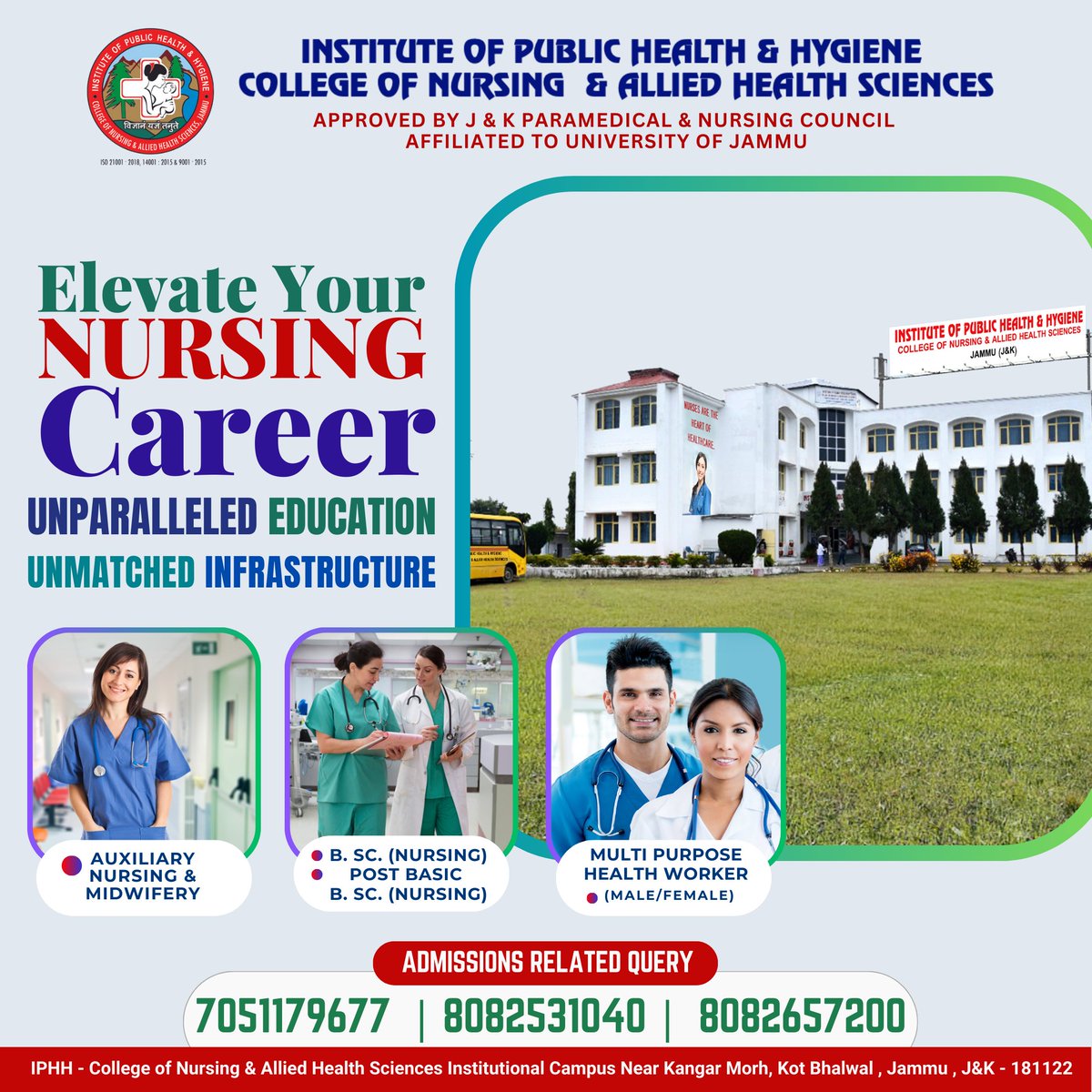 ADMISSION OPEN 2024-25 HURRY! JOIN JKBOPEE FREE COACHING AT IPHH JAMMU CAMPUS. 
📞 Reach out to our admission experts at: 80825310408082657200  Enroll now and embark on a rewarding Nursing journey & BOPEE REGISTRATION ASSISTANCE  
#NursingProgram #SuperheroInTraining #IPHHJammu