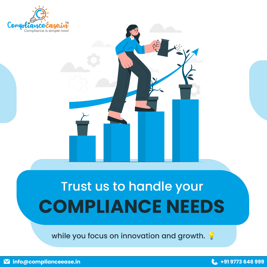'Trust us to handle your compliance needs while you focus on innovation and growth.

💡 #Innovation #BusinessGrowth #ComplianceEaseIN
 #EntrepreneurialMindset #LegalSupport #startupguruom #ComplianceEaseIN