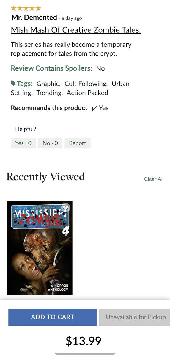 amazon.com/Mississippi-Zo… The reviews are starting to cone in for Mississippi Zombie volume 4. Don't miss out click on the link to order you a copy. @blackcomiclords @blackenterprise @conskipper @critic_thinking @DreadCentral @FANGORIA @amazon @amazonbooks @BDisgusting @cinebeth