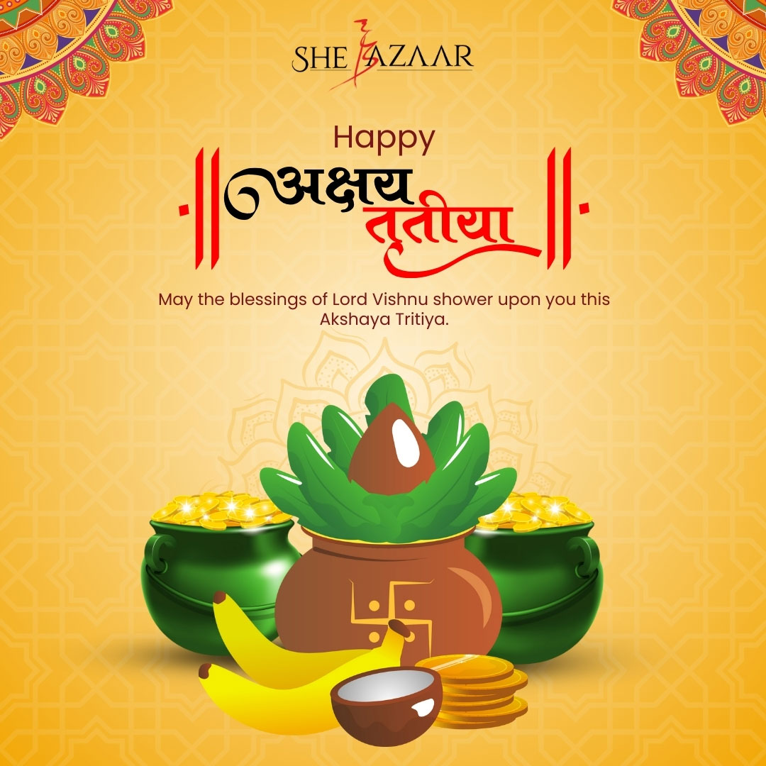 SheBazaar's tweet image. May the blessings of Lord Vishnu shower upon you this Akshaya Tritiya!"
- 𝗛𝗮𝗽𝗽𝘆 𝗔𝗸𝘀𝗵𝗮𝘆𝗮 𝗧𝗿𝗶𝘁𝗶𝘆𝗮
.
.
#SheBazaar #akshayatritiya #akshayatritiya2024 #festiveseason #auspiciousday #celebratetradition #blessings #divineblessings #prosperityfestival