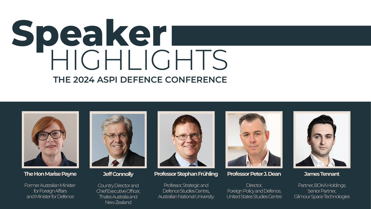 📢 SPEAKER ANNOUNCEMENT 📢 We look forward to hearing from @MarisePayne, @ThalesAustralia's @JeffRConnolly, @ANU_SDSC's Prof Stephan Frühling, @USSC's @DefenceProf and @GilmourSpace's James Tennant at our upcoming defence conference 'JoiningFORCES' on 4-5 June! Don't miss out!