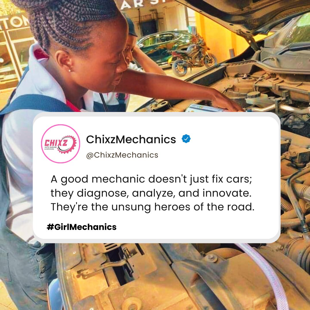 'In the garage, every repair is an opportunity to breathe new life into your car and make it shine once again.🔧 #girlmechanics