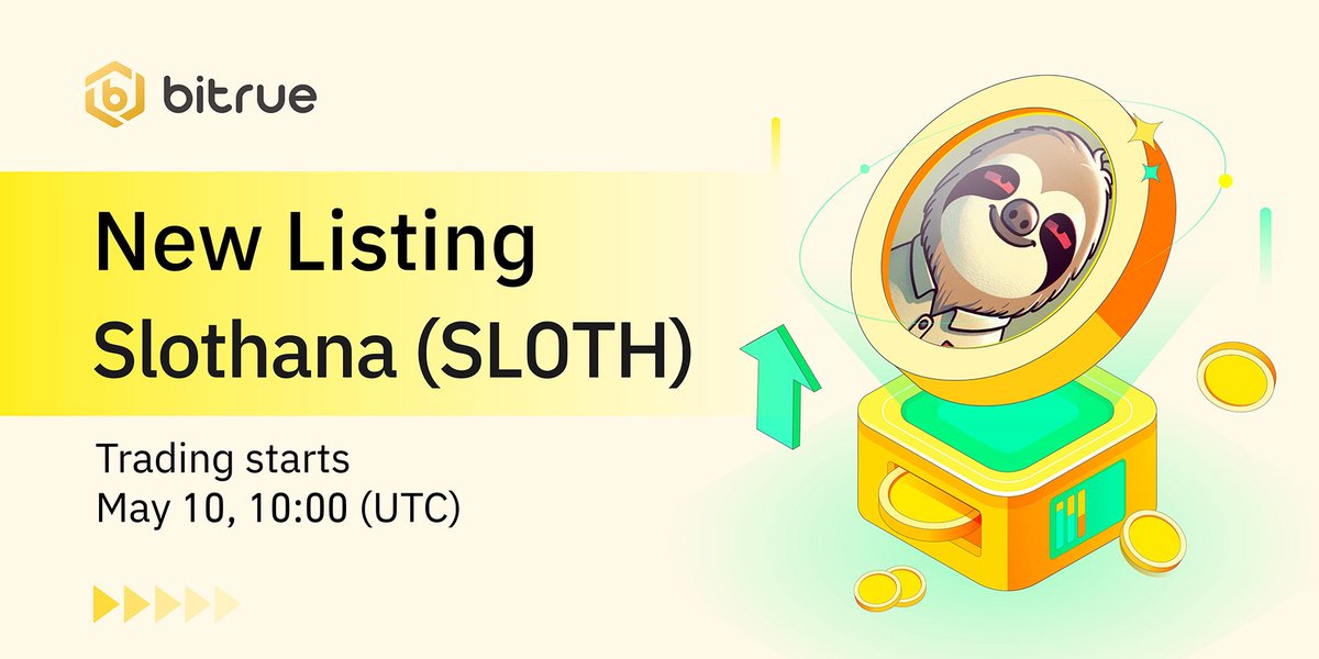🔥 New listing $SLOTH is coming to #Bitrue Spot. @SlothanaCoin

🔹 Deposits opened
🔹 SLOTH/USDT trading: 10:00 UTC, 10 May
🔹 ZERO trading fees for a limited time

👉 Details: support.bitrue.com/hc/en-001/arti…