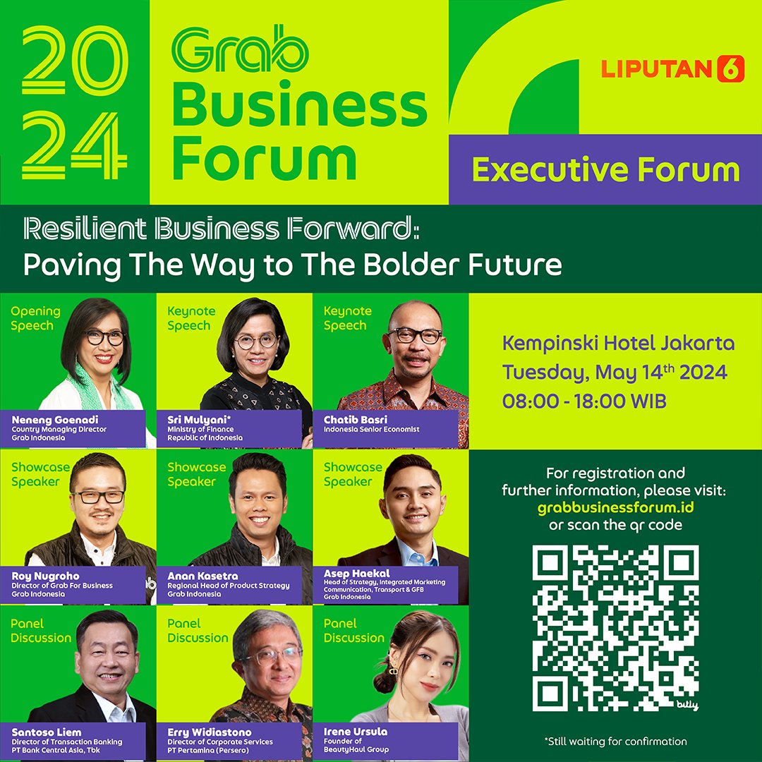 Grab Business Forum 2024 kembali digelar dengan menghadirkan sejumlah pembicara terkemuka dari berbagai perusahaan ternama di Indonesia. Dengan tema: “Resilient Business Forward: Paving The Way to The Bolder Future” acara ini diharapkan dapat membantu sektor bisnis untuk lebih…
