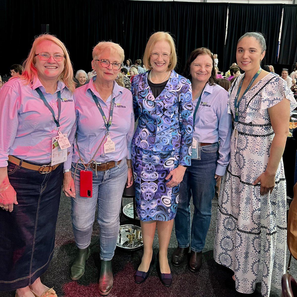 QldGovernor's tweet photo. The Governor, on her first official visit to Beef Week in Rockhampton, attended the NAB Ladies Lunch at Rockhampton Showgrounds. Beef Week showcases and celebrates #Queensland’s beef industry, which enjoys a deserved reputation as the world’s best. @BeefAustralia #BeefWeek https://t.co/saqGM3RUfF