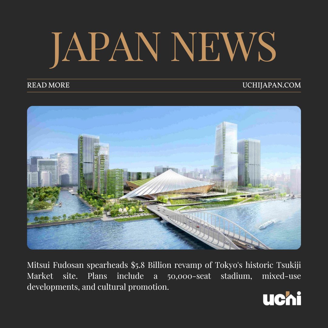 Exciting news from Tokyo! 🌟 

The iconic Tsukiji fish market site is undergoing a major transformation! Mitsui Fudosan and a consortium of partners are changing this space into a versatile venue with a 50,000-seat stadium, mixed-use developments, and much more.