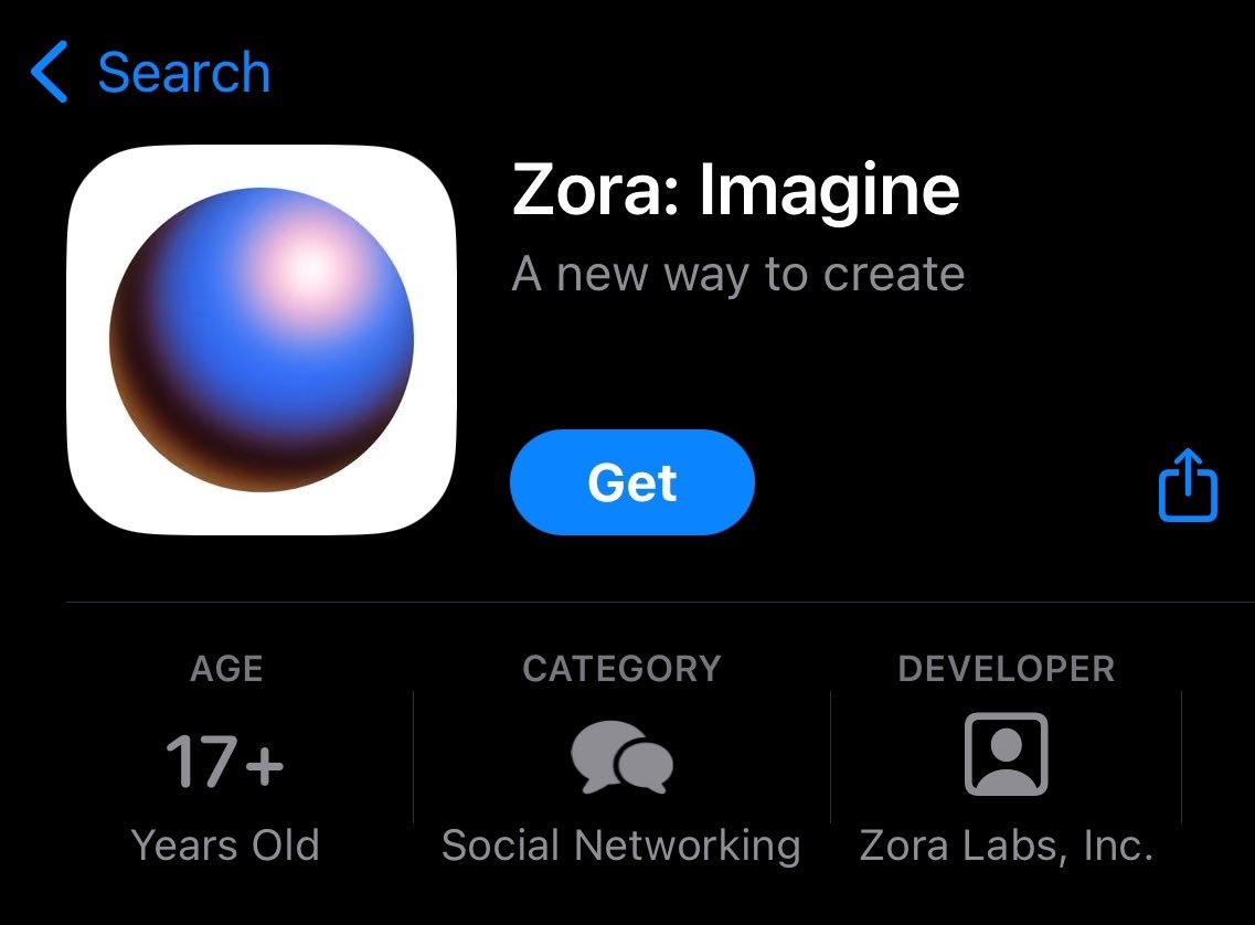 Instagram of Web3: Zora có mặt trên AppStore. Zora cho lên kệ AppStore, còn CH Play vẫn chưa có. Chưa có nhiều thông tin cụ thể về app này nhưng có vẻ dự án muốn phát triển theo hướng Social-Fi. Hiện AE có thể tải về sau đó điền Email để vào Waitlist => Chờ