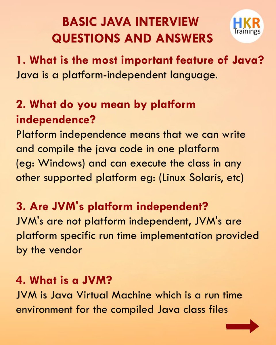 hkrtraining's tweet image. 🔎 Gear up for your Java interview with our comprehensive guide!💻💡 Master essential questions and expert answers to ace the coding challenge with confidence.
#JavaInterview #ProgrammingSkills #HKRTrainings #Coding #Programming #Java #CodingChallenge #ITIndustry #Career